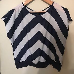 Ann Taylor sheer blouse and either chevron